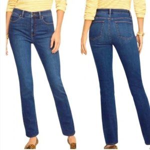 Talbots Jeans Flawless Five Pocket Dark Wash Denim Straight Leg Raw Hem SIZE 6